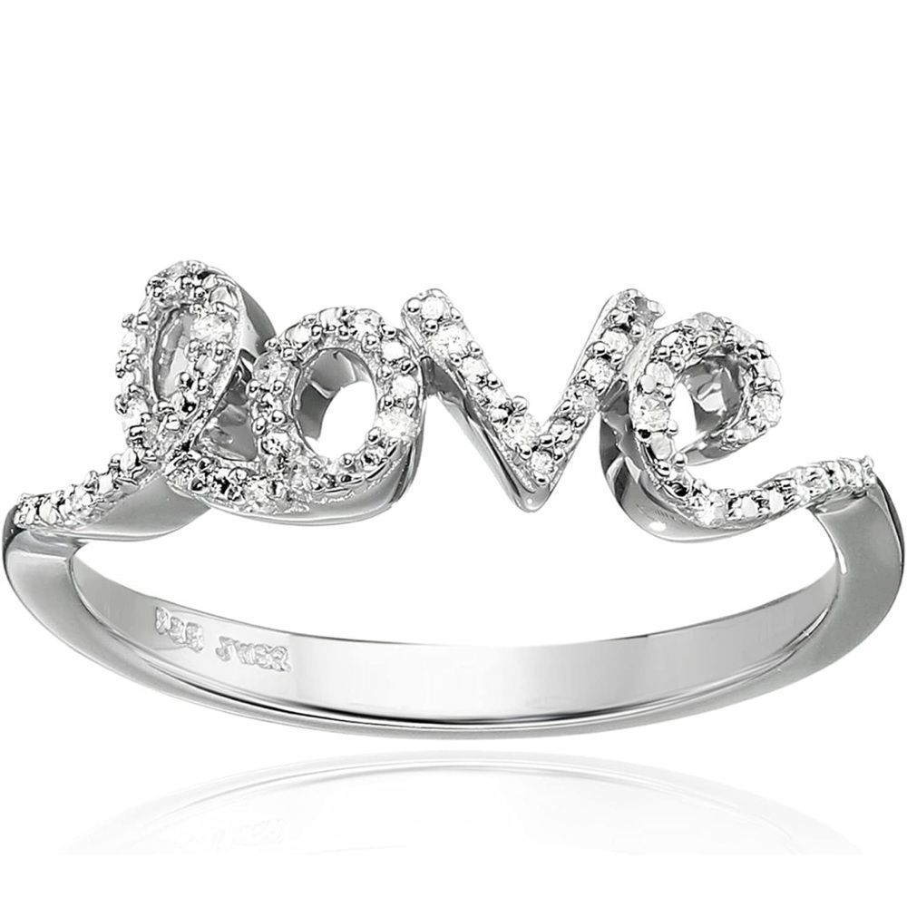 Sterling Silver and Diamonds Accent “Love” Ring